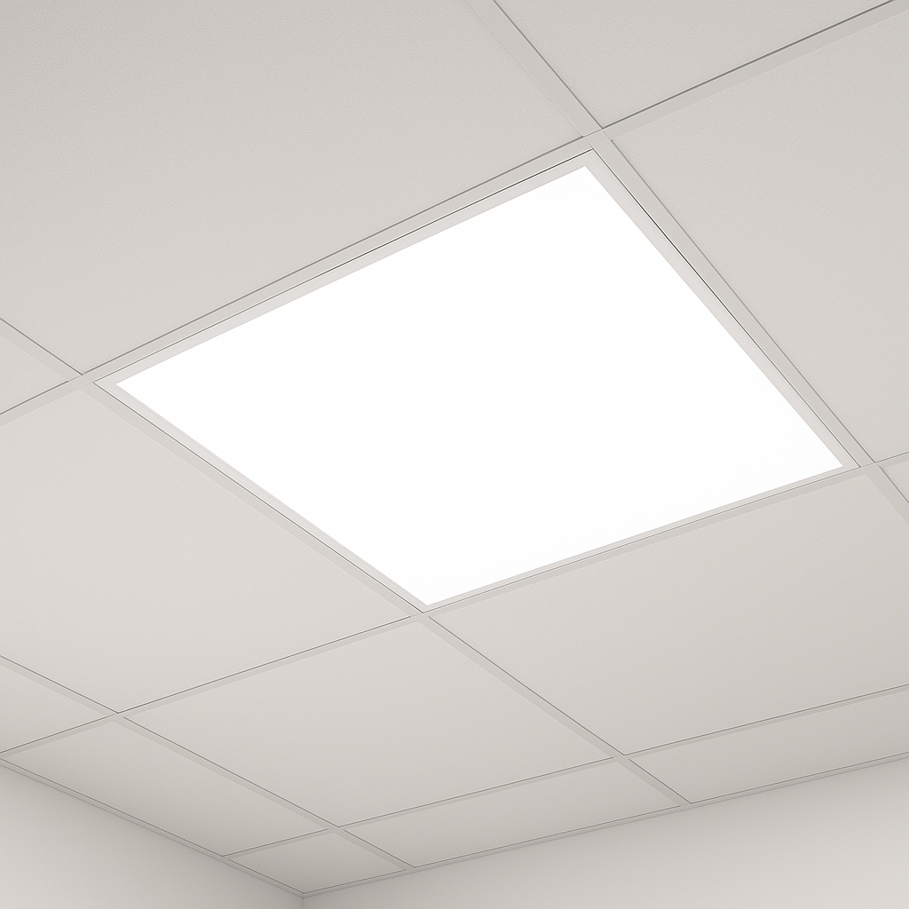 Panel LED 60x60 en luz neutra 4100K en plafón