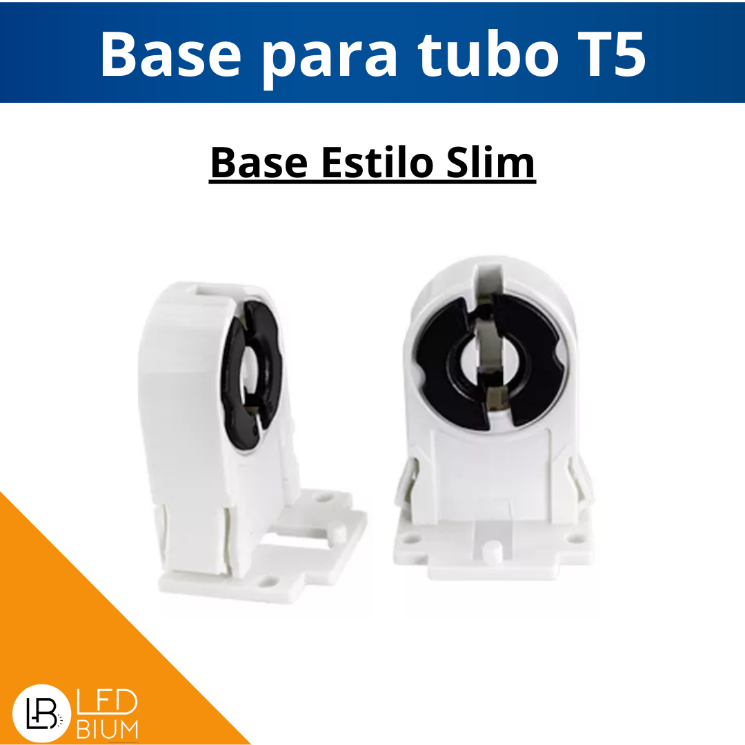 Base slim para tubo LED T5, con portalámparas y soportes