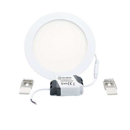 Panel LED empotrable redondo slim con su driver y accesorios