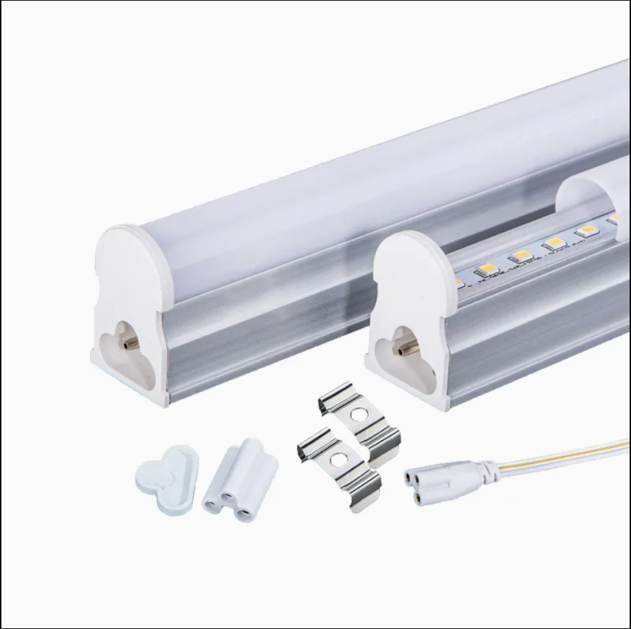 Dos regletas LED T5 con cable de conexión y clips de montaje