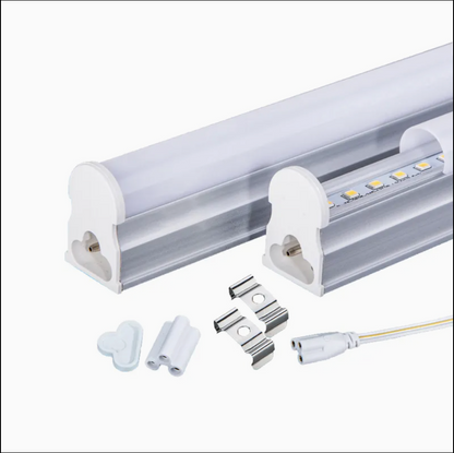 Dos regletas LED T5 con cable de conexión y clips de montaje