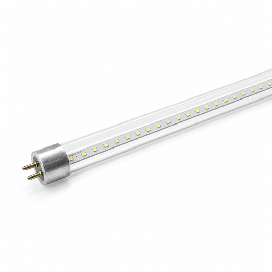 Tubo LED T5 de vidrio transparente con pines en el extremo