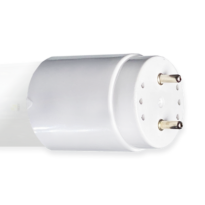 Extremo del tubo LED T8 de vidrio opalino con pines de conexión