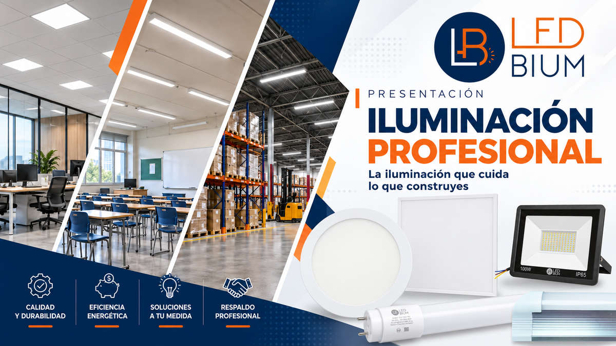 Ledbium: iluminación profesional LED para oficinas, escuelas y bodegas