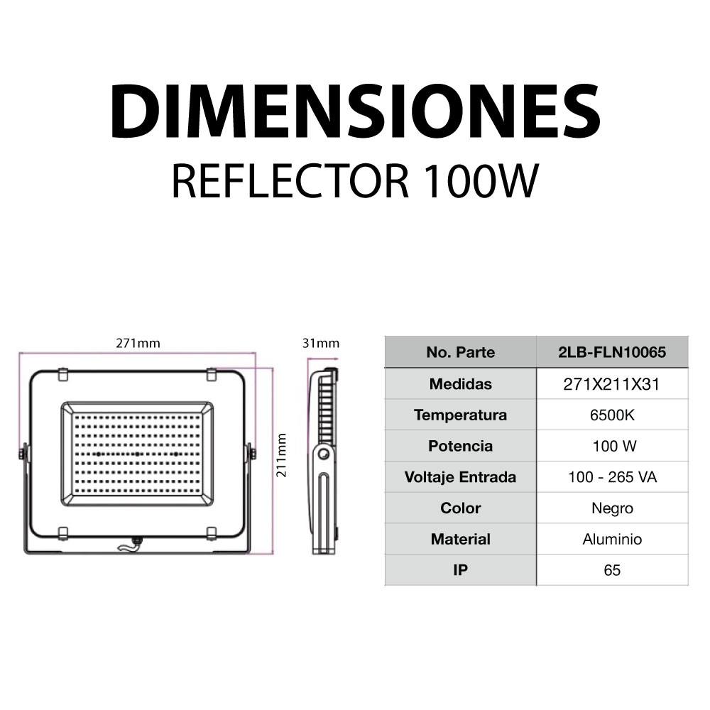 Dimensiones 100W