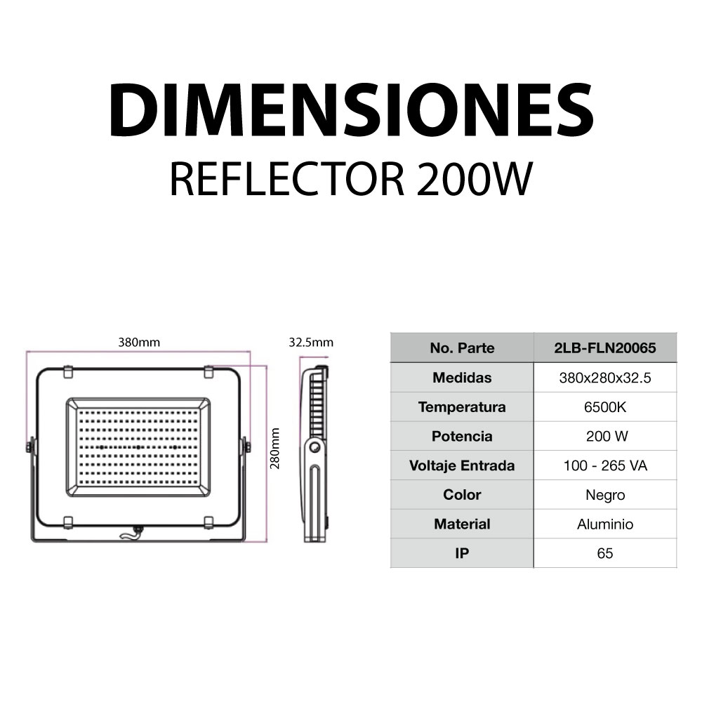 Dimensiones 200W