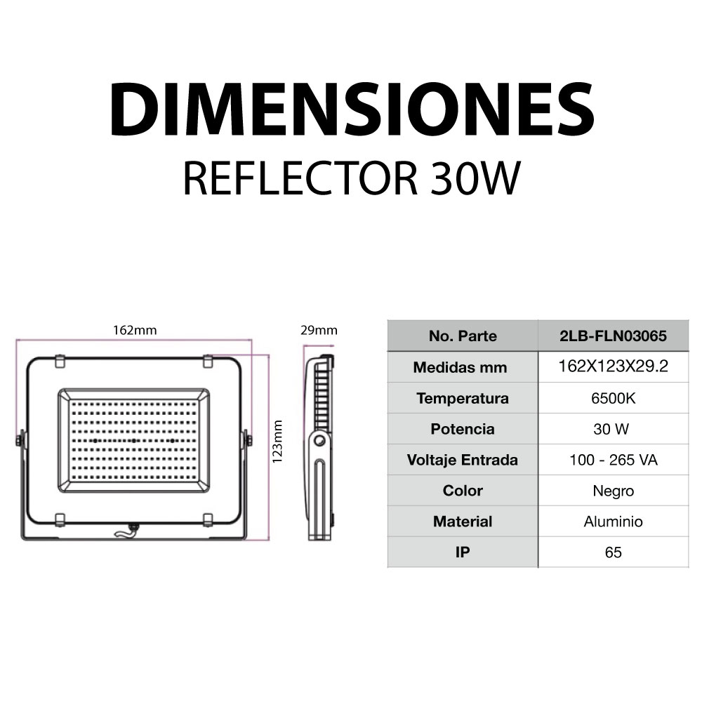 Dimensiones 30W