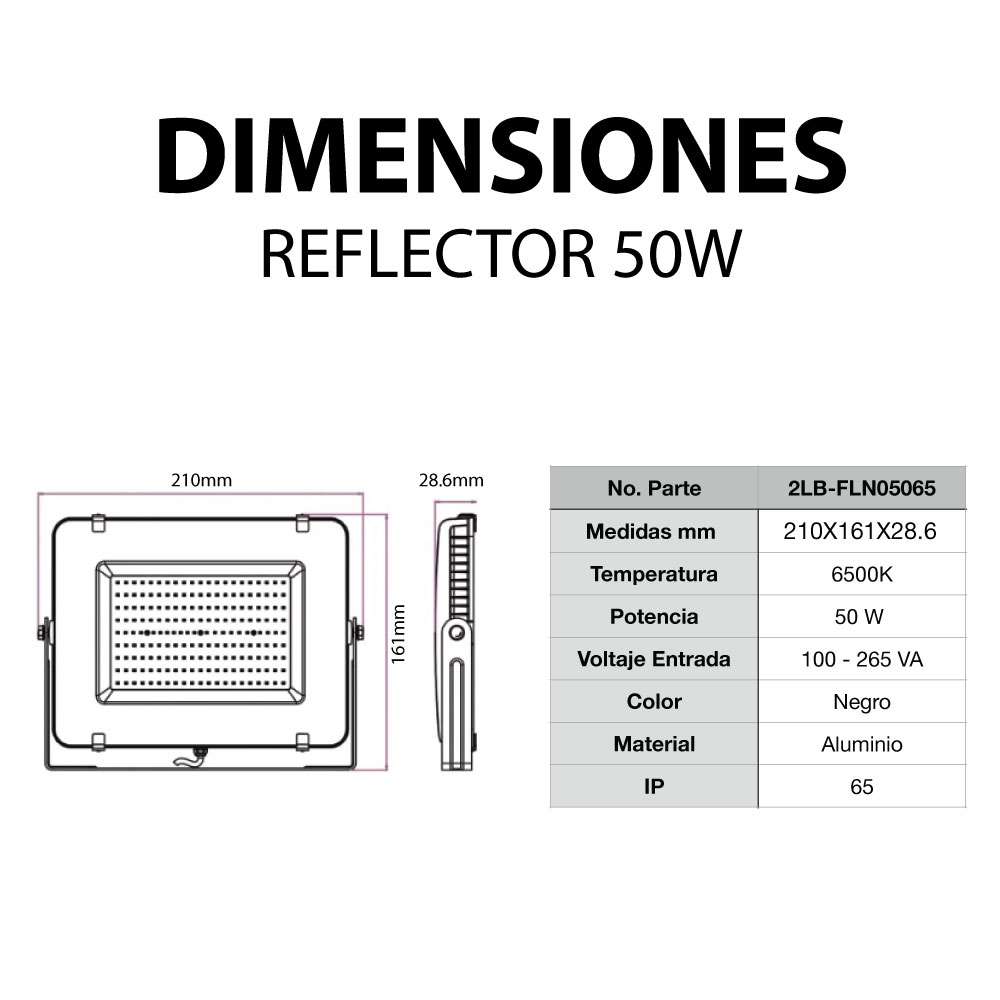 Dimensiones-Reflector-50W